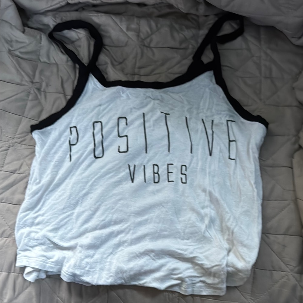 Positive Vibes White Tank Top